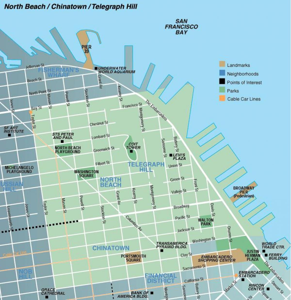 Bản đồ của bãi biển phía bắc San Francisco