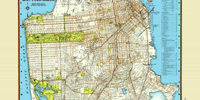 Bản đồ của San Francisco đường áp phích