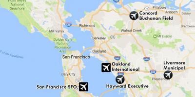 Sân bay gần San Francisco bản đồ