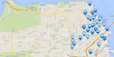 Bản đồ của San Francisco xe đạp chia sẻ