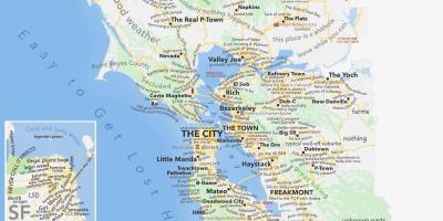 Vùng vịnh San Francisco bản đồ california