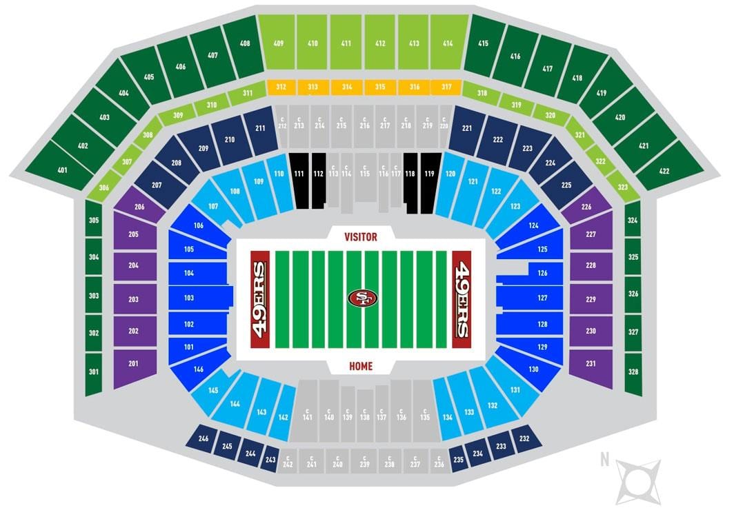 Bản đồ của 49ers bãi đậu xe