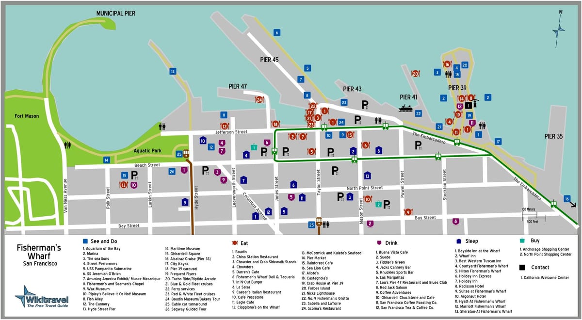 bản đồ của San Francisco bến ngư phủ