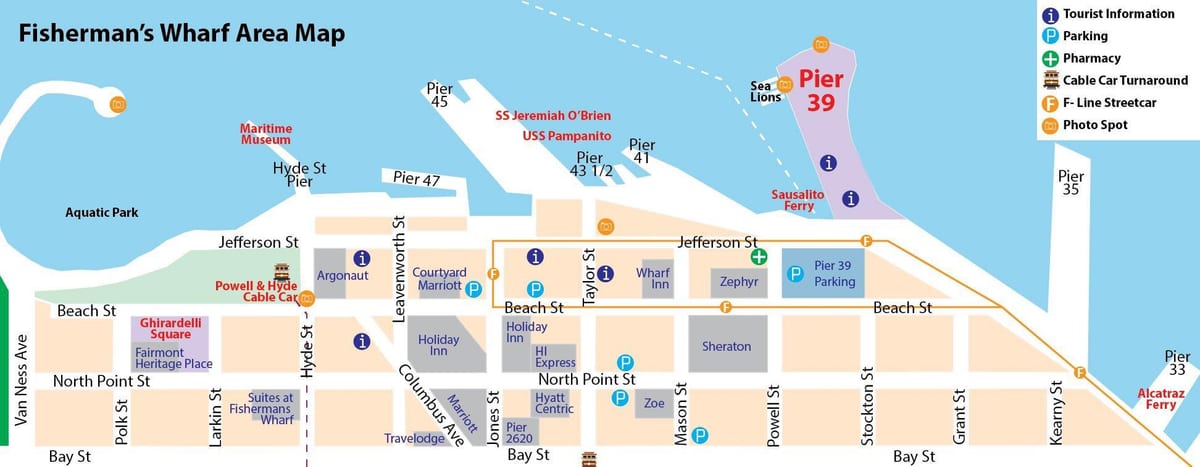 Bản đồ của San Francisco bến tàu khu 39