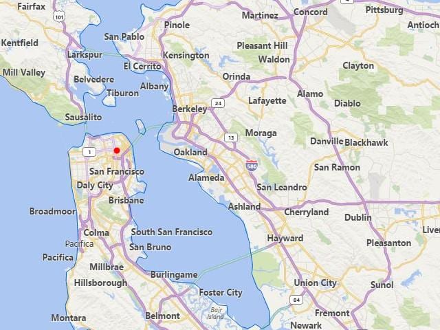 bản đồ của california, thành phố gần San Francisco