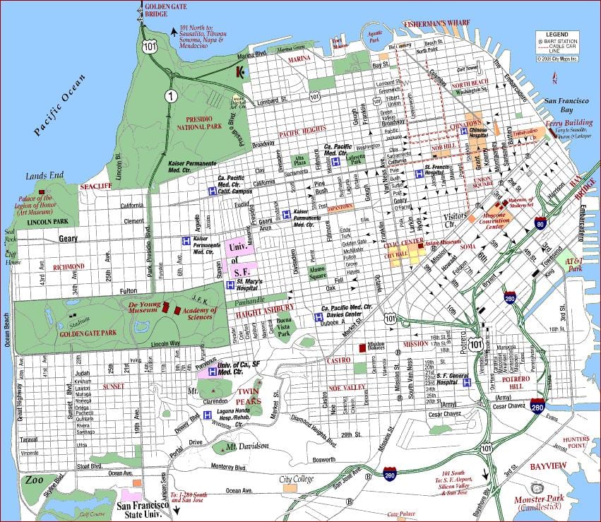 San Francisco va trung tâm y tế bản đồ
