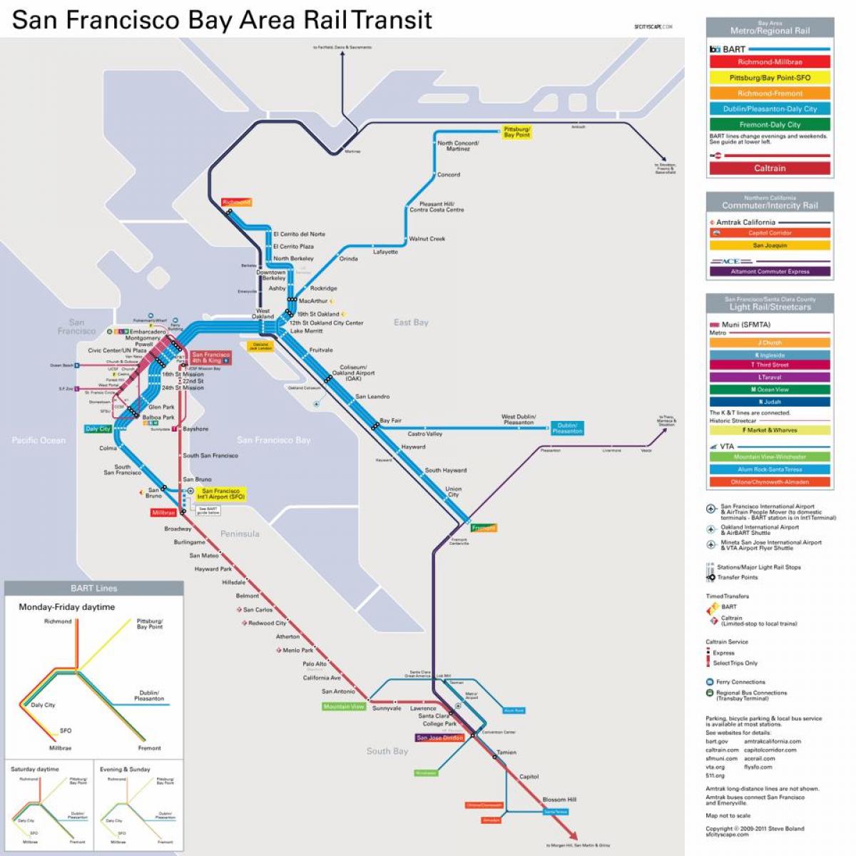 bart trạm San Francisco bản đồ