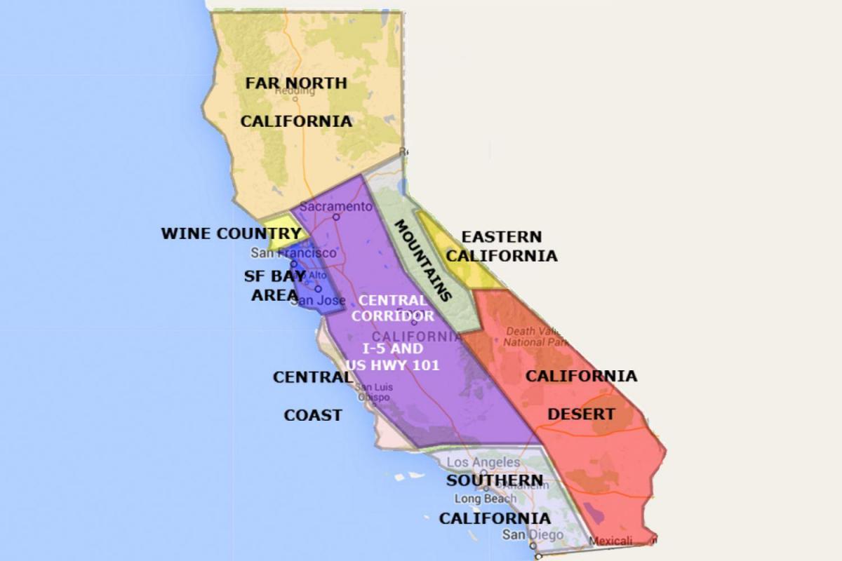 Bản đồ của california bắc của San Francisco