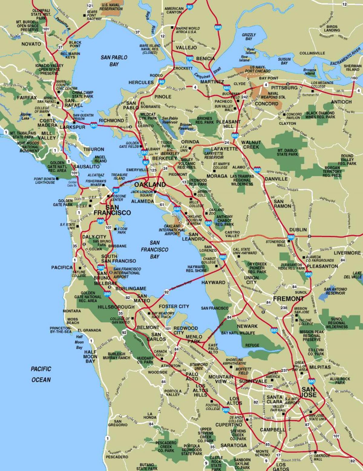 San Francisco và khu vực bản đồ