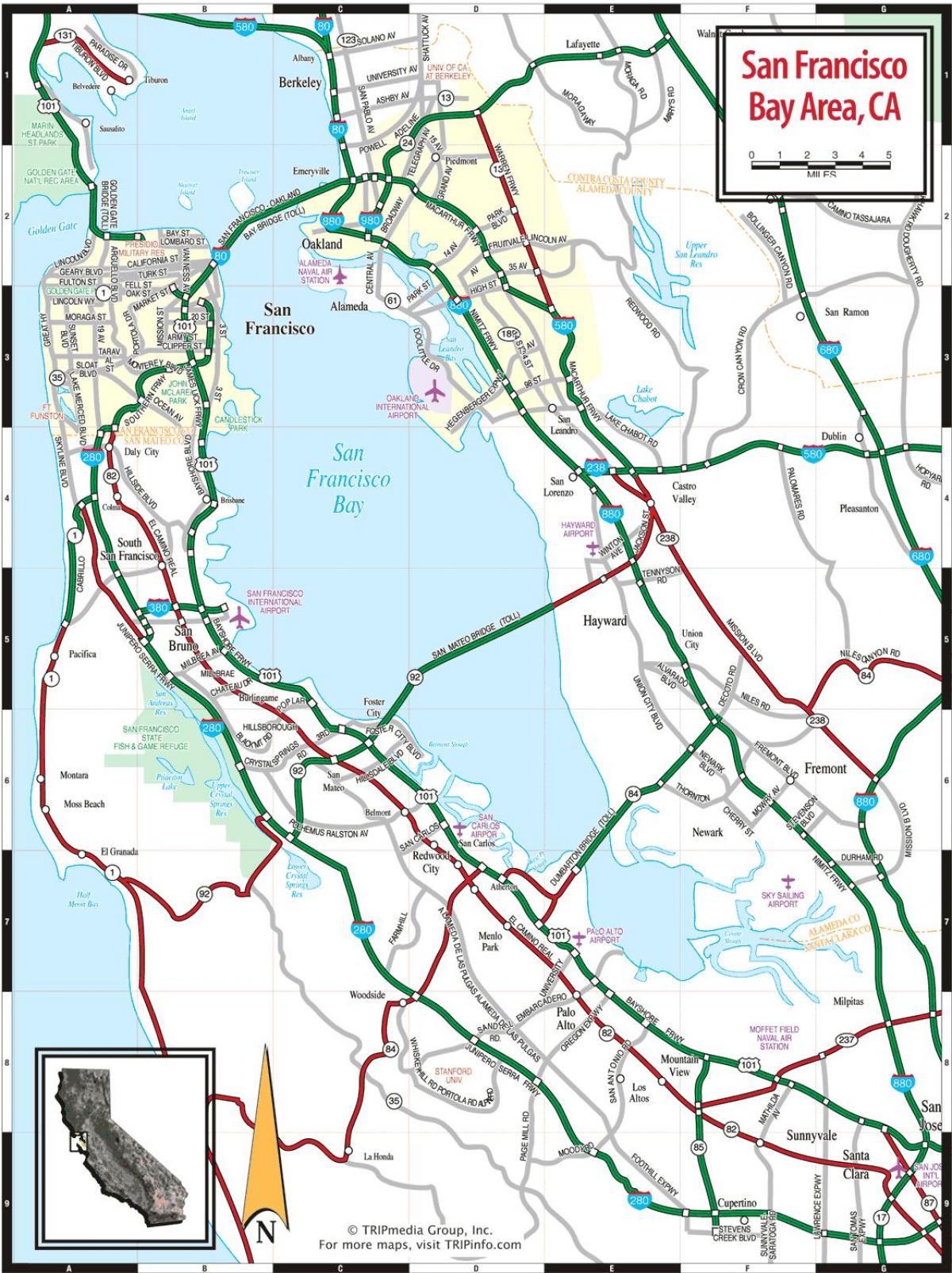 bản đồ của vùng vịnh San Francisco