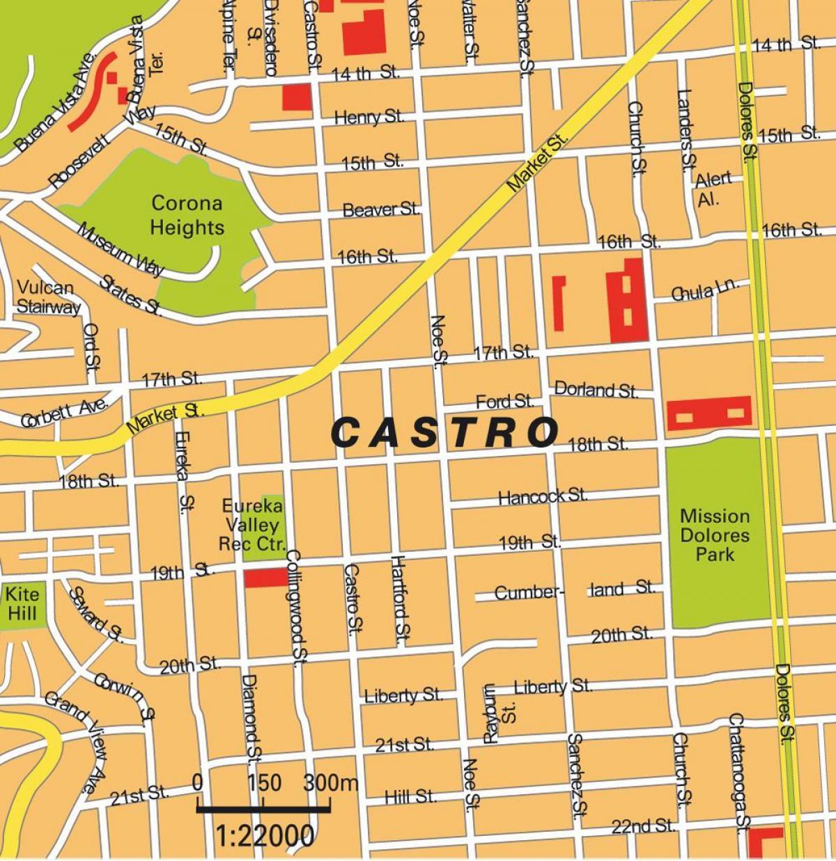 bản đồ của castro quận ở San Francisco