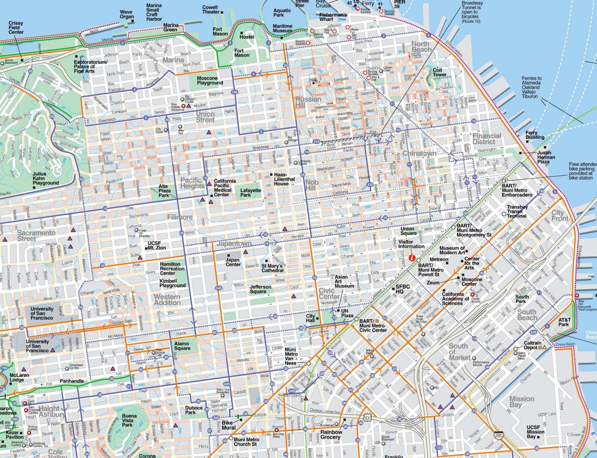 Bản đồ, chi tiết San Francisco