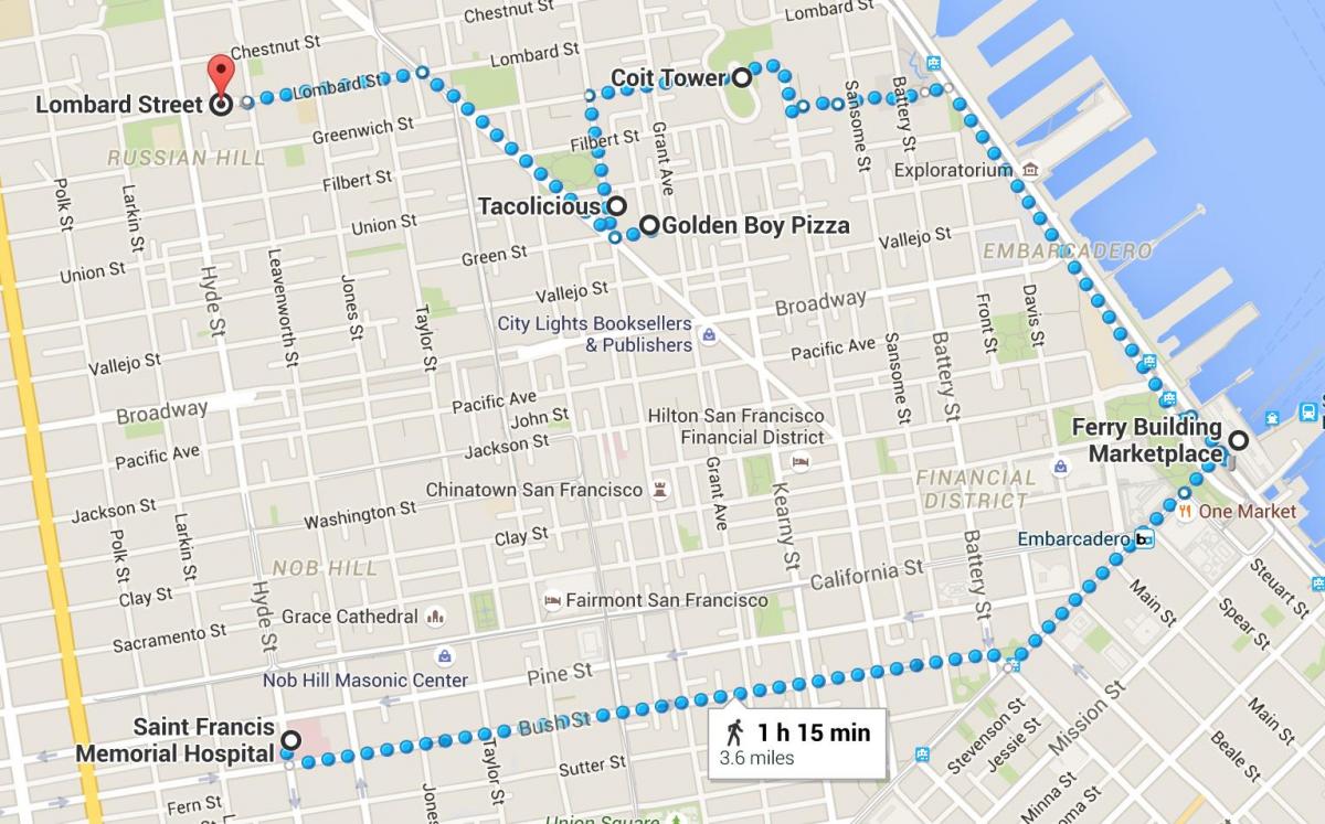 San Francisco chinatown đi bộ bản đồ du lịch