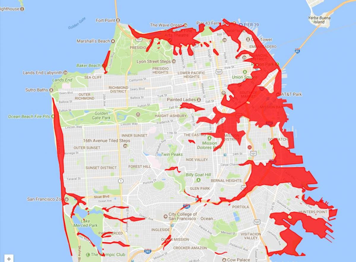 San Francisco các khu vực tránh bản đồ