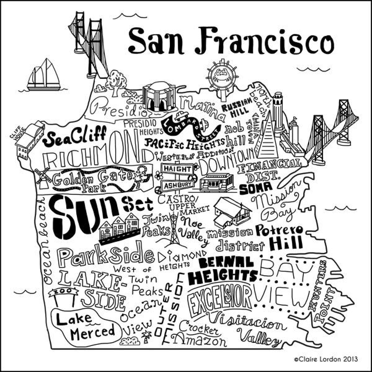 Bản đồ của cửa hàng ở San Francisco