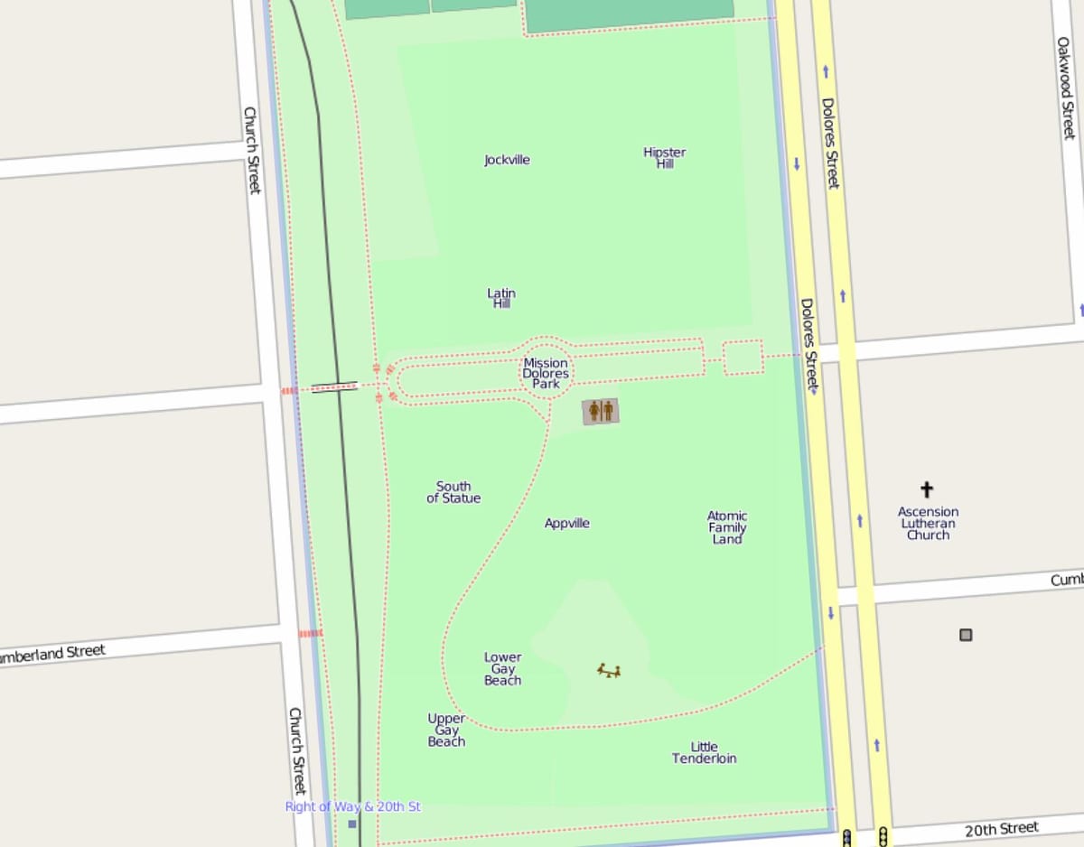 Bản đồ của dolores park San Francisco