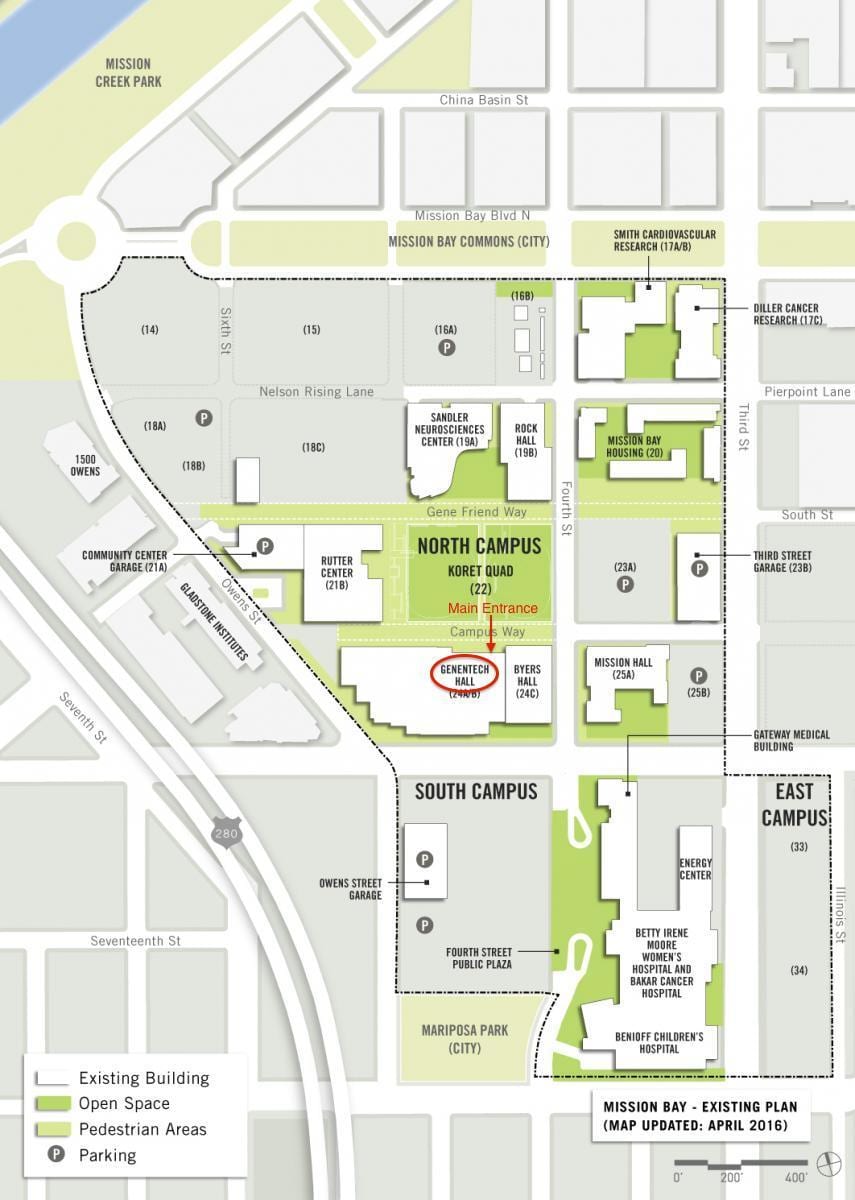genentech nam San Francisco bản đồ trường