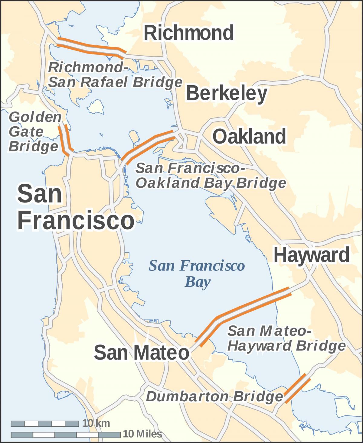 bản đồ của San Francisco cầu golden gate