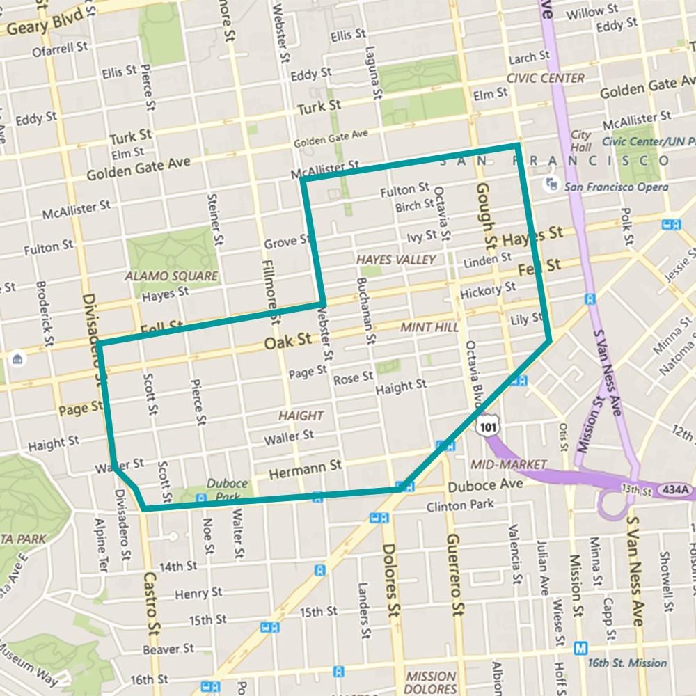 bản đồ của hayes thung lũng San Francisco