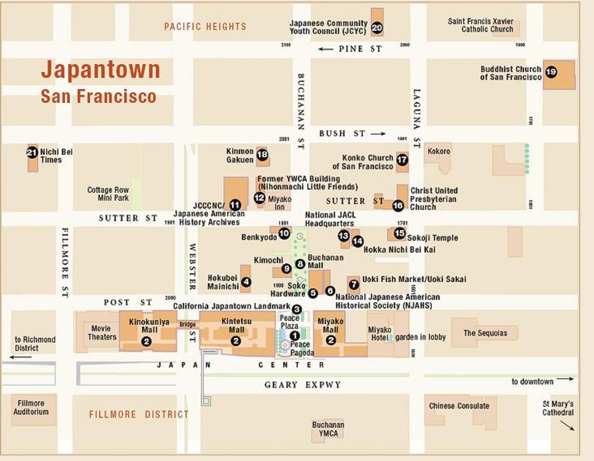 Bản đồ của japantown San Francisco