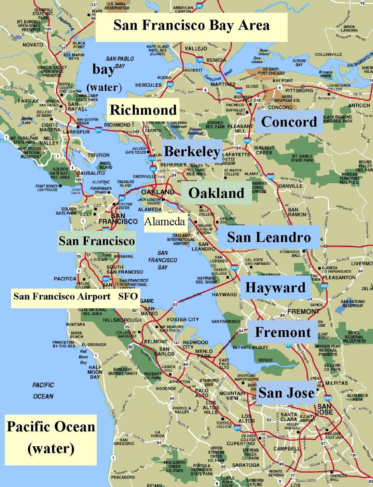 SFO khu vực bay bản đồ