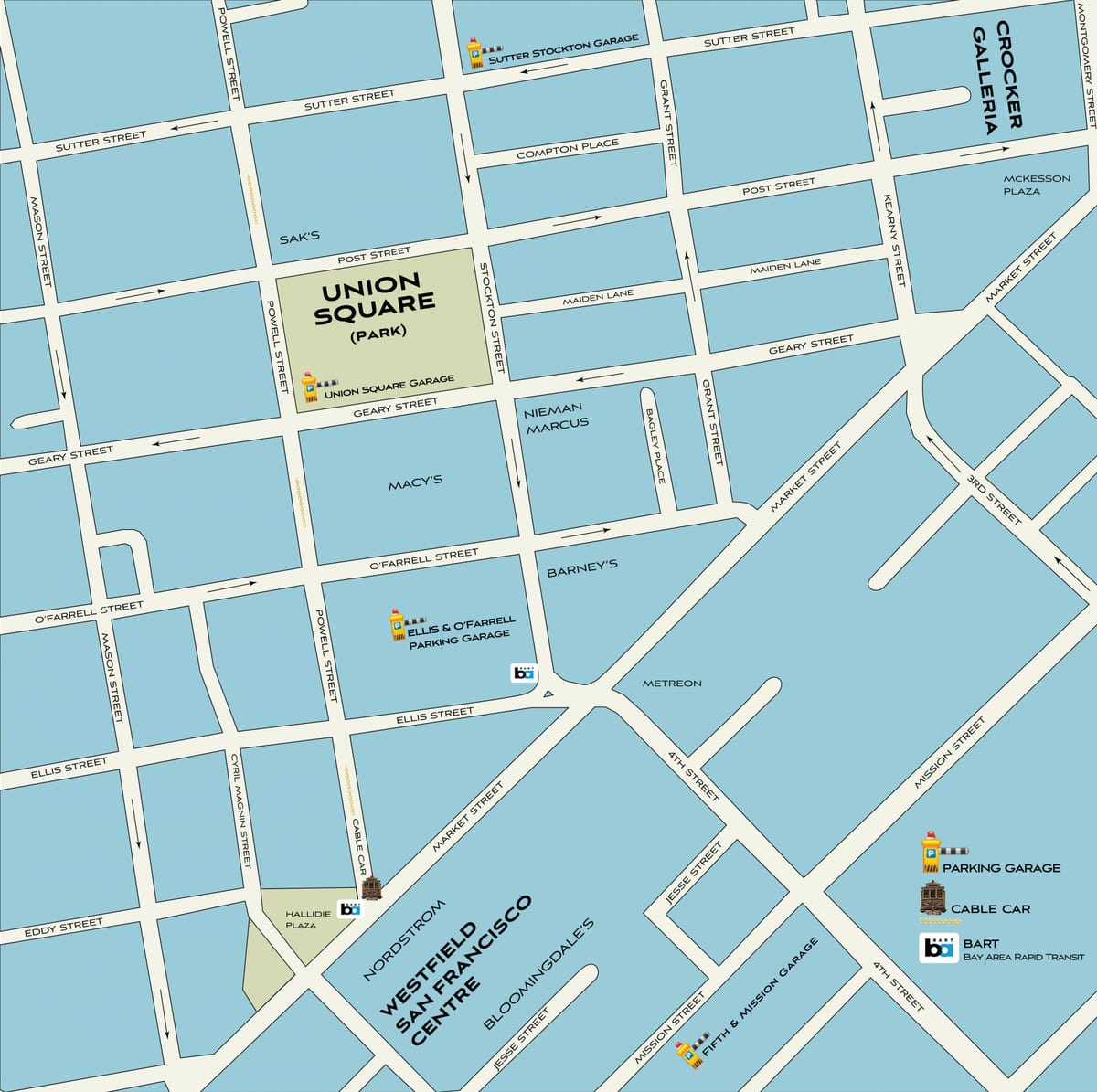 San Francisco mua sắm bản đồ