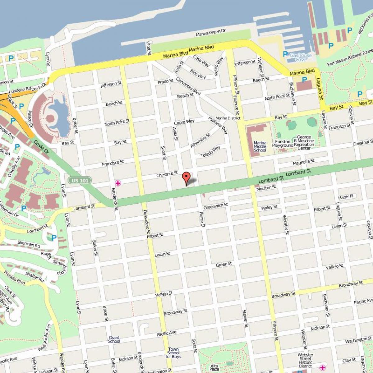 Bản đồ của lombard street San Francisco