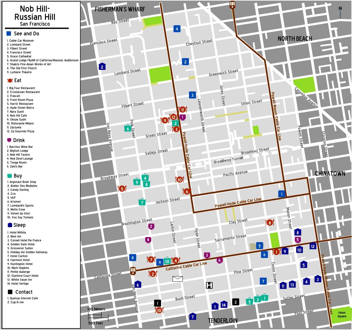 Bản đồ của nob hill San Francisco