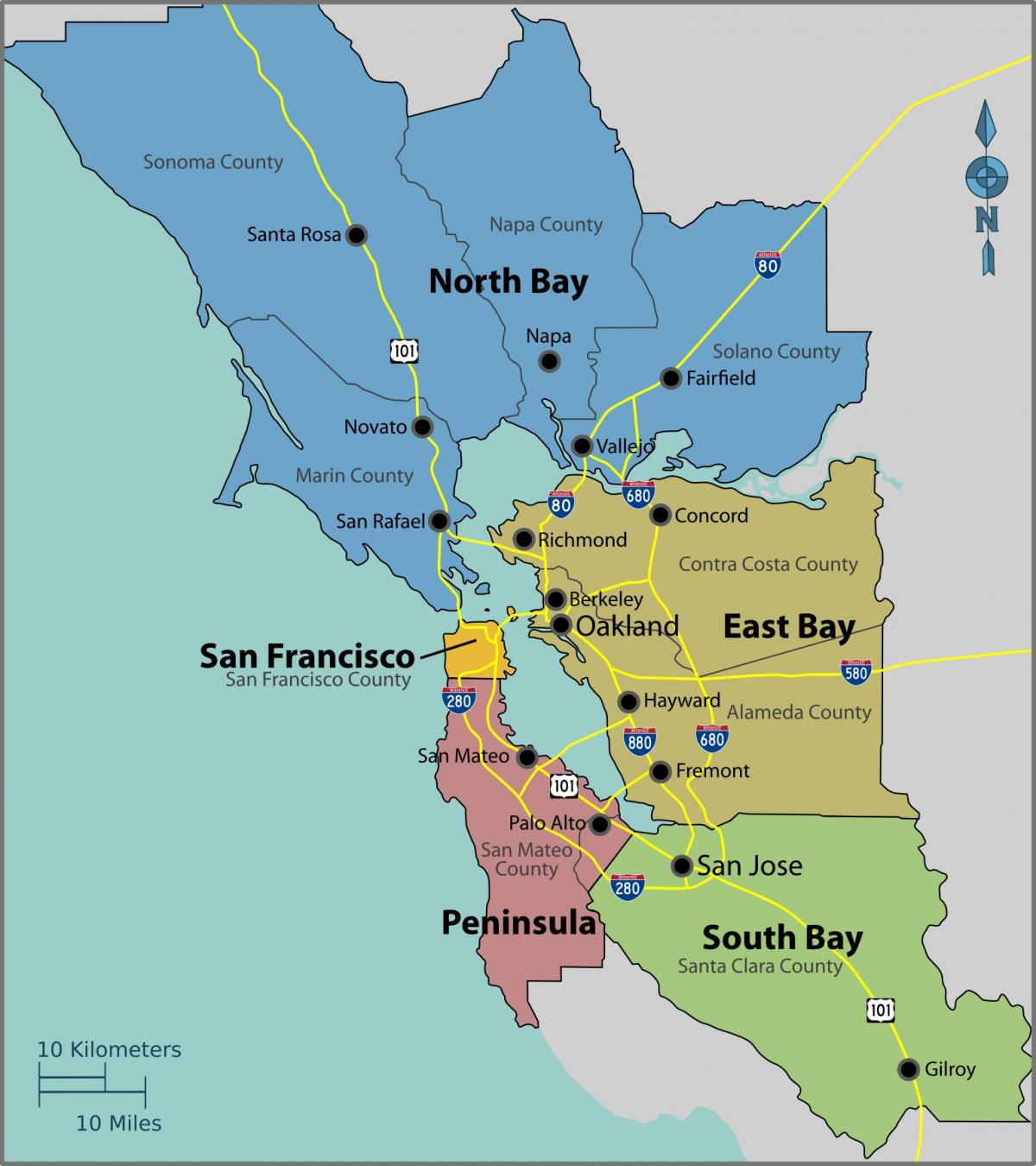 Vịnh San Francisco trên bản đồ