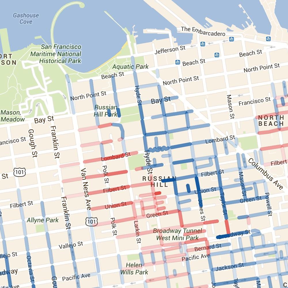 Bản đồ của San Francisco hill