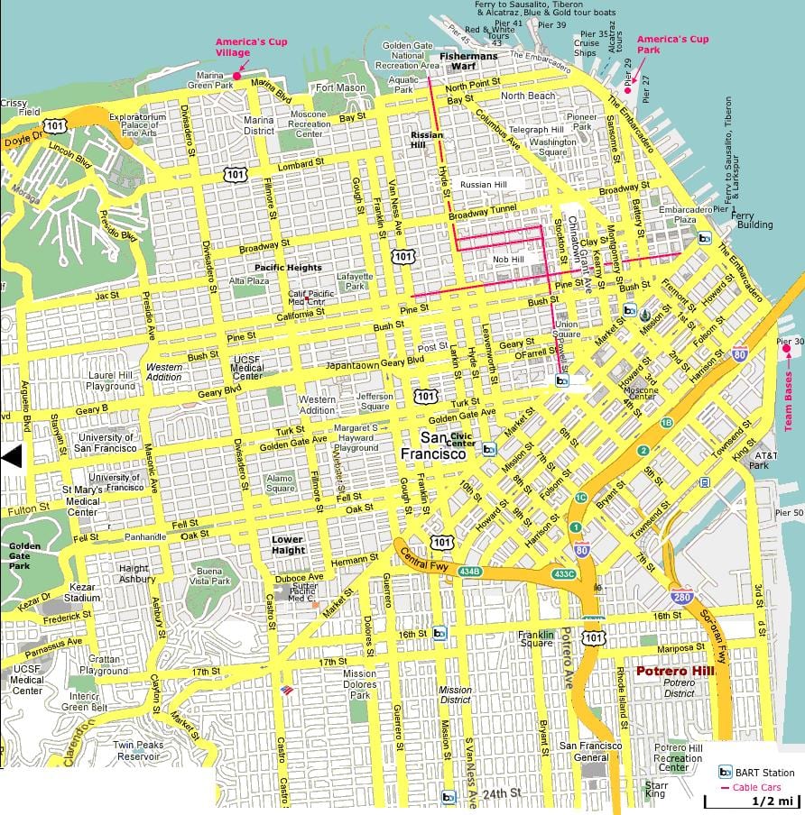 San Francisco nơi quan tâm bản đồ