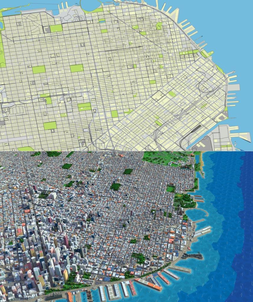 Bản đồ ofSan Francisco 3d 