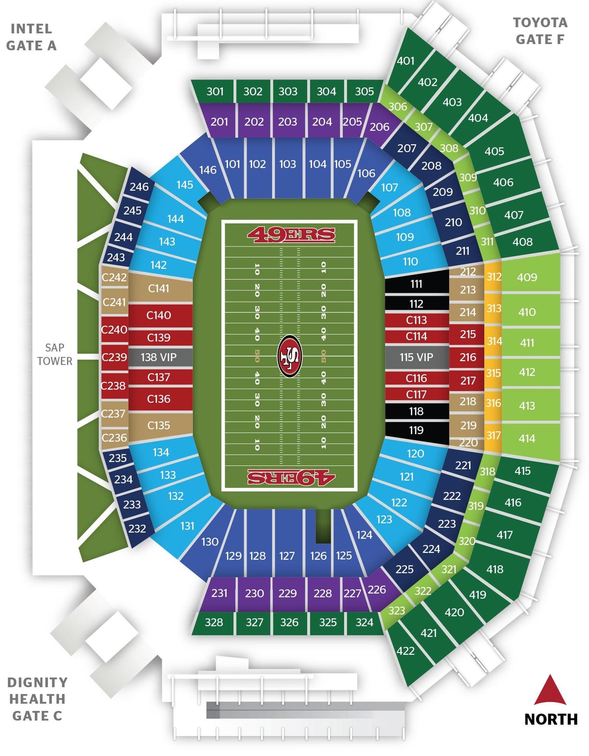 Bản đồ của San Francisco 49ers sân vận động