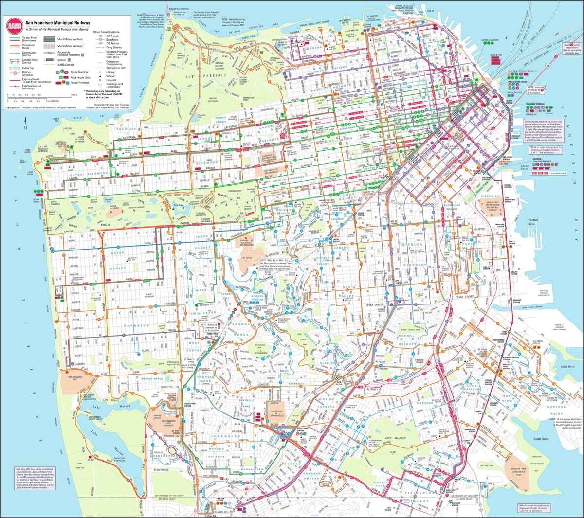 Bản đồ của đường sắt San Francisco