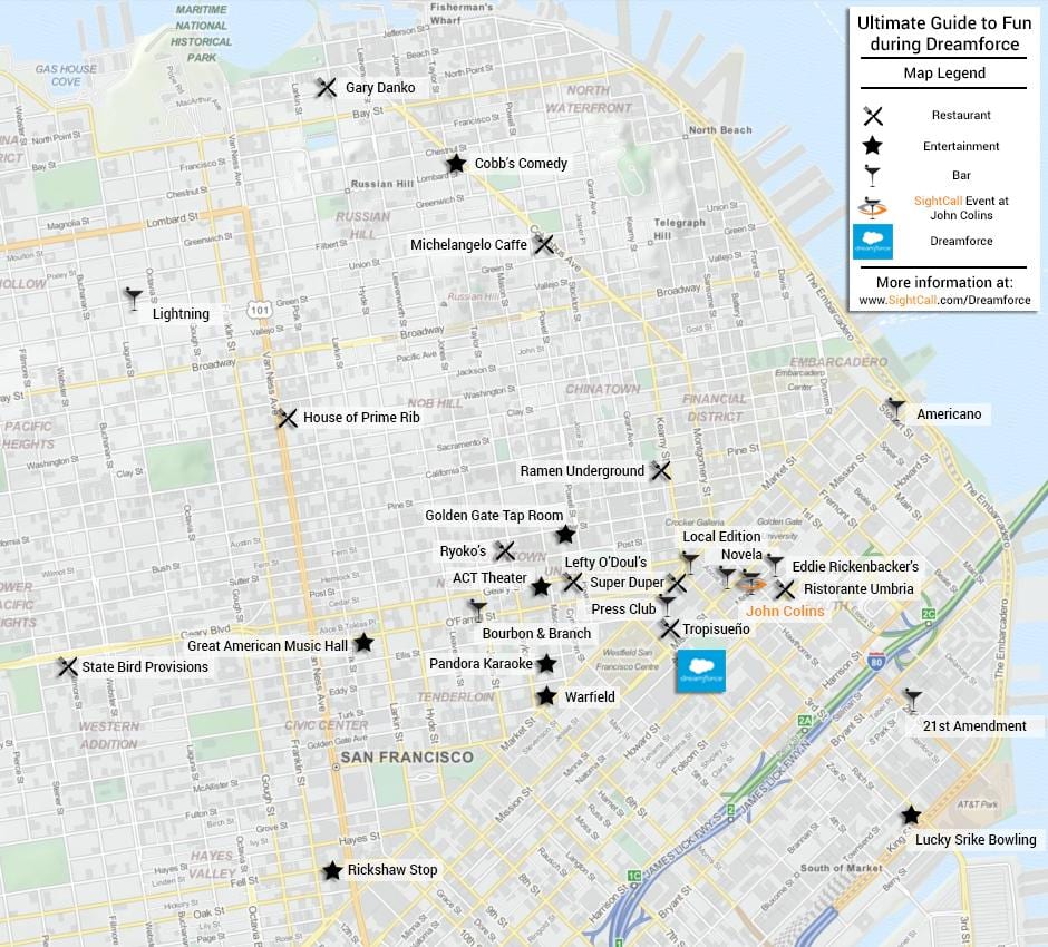 Bản đồ của San Francisco bar