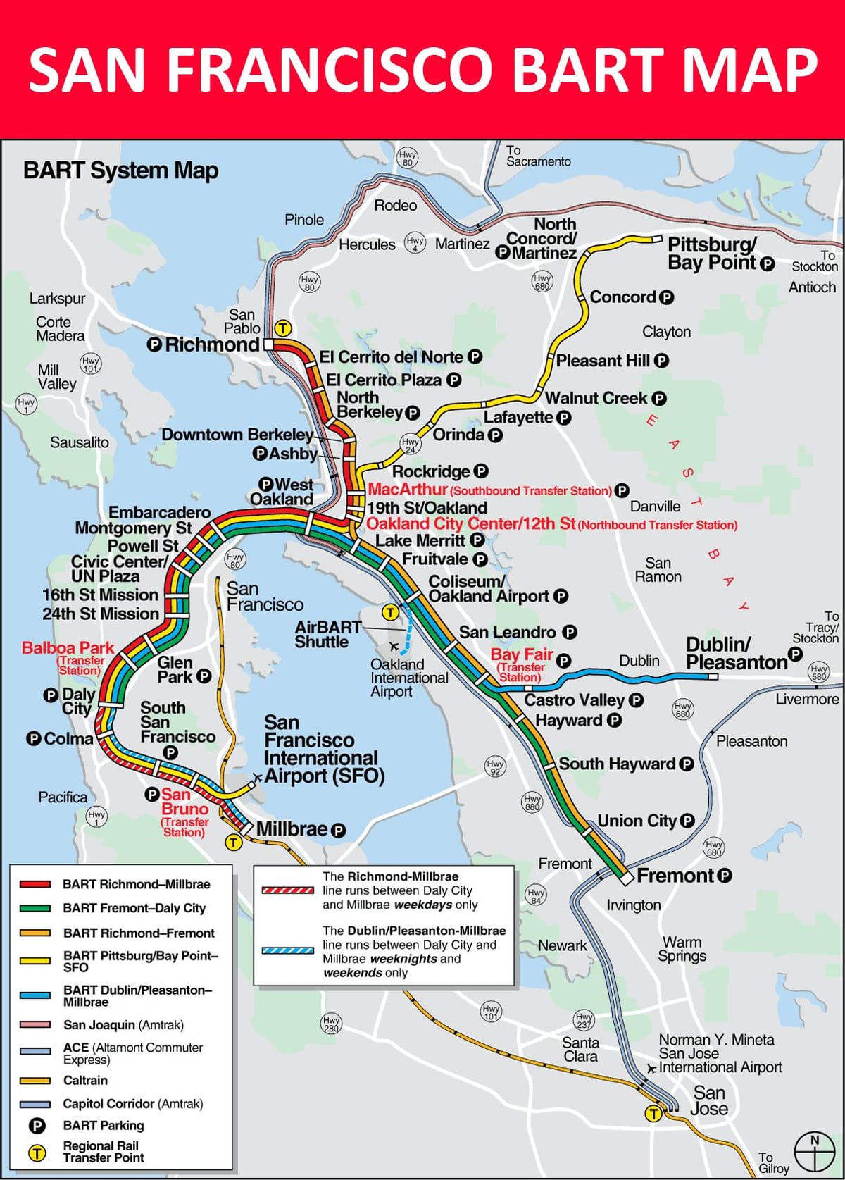 bart bản đồ SFO