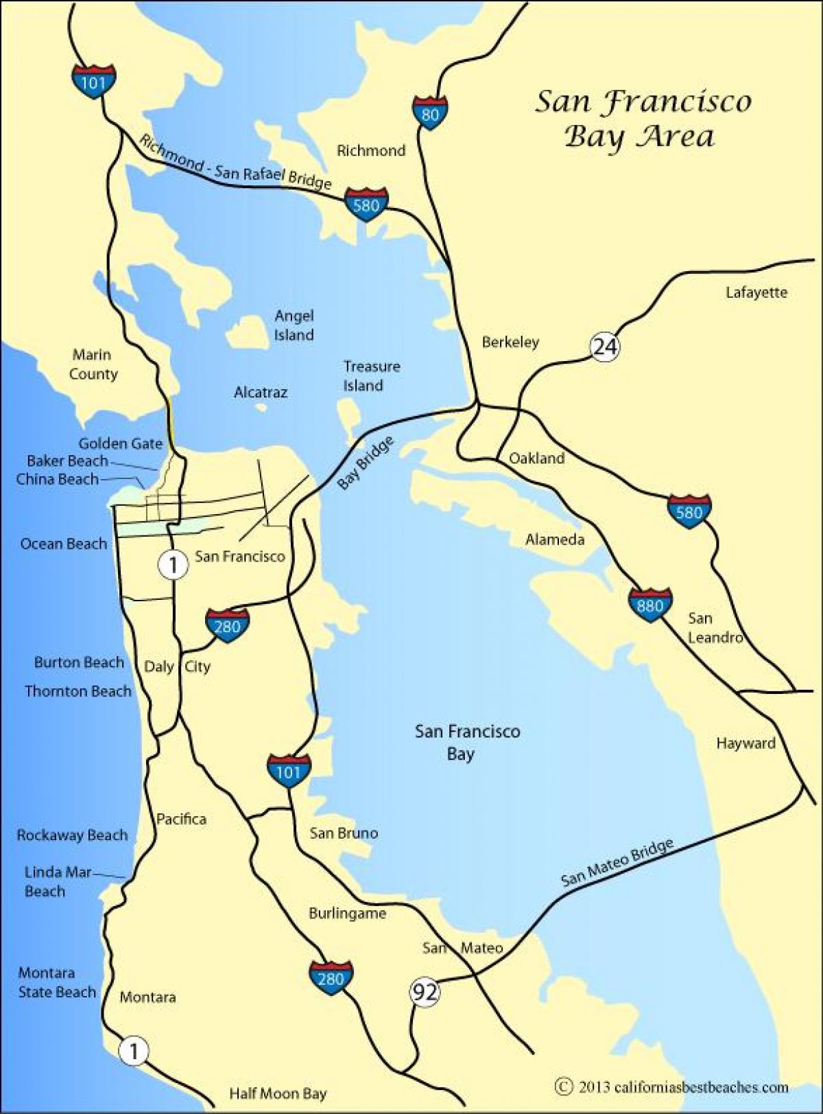 Bản đồ của San Francisco bãi biển