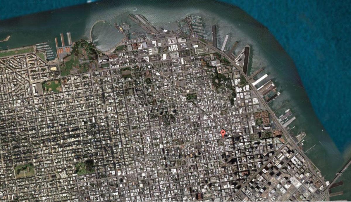 Bản đồ của San Francisco vệ tinh
