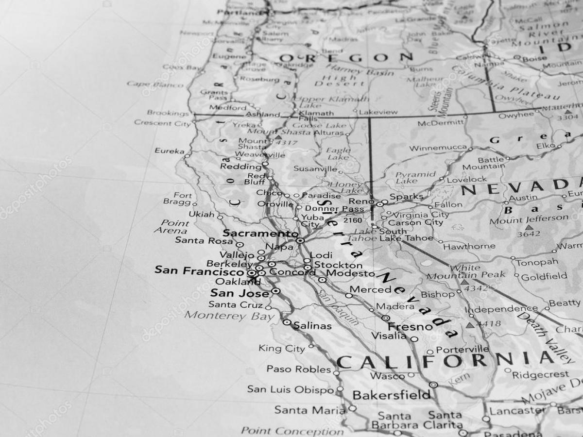 đen và trắng bản đồ của San Francisco