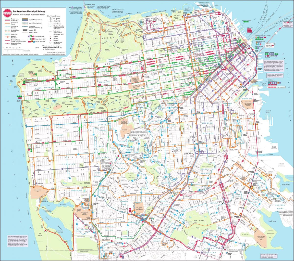 Bản đồ của đường sắt San Francisco