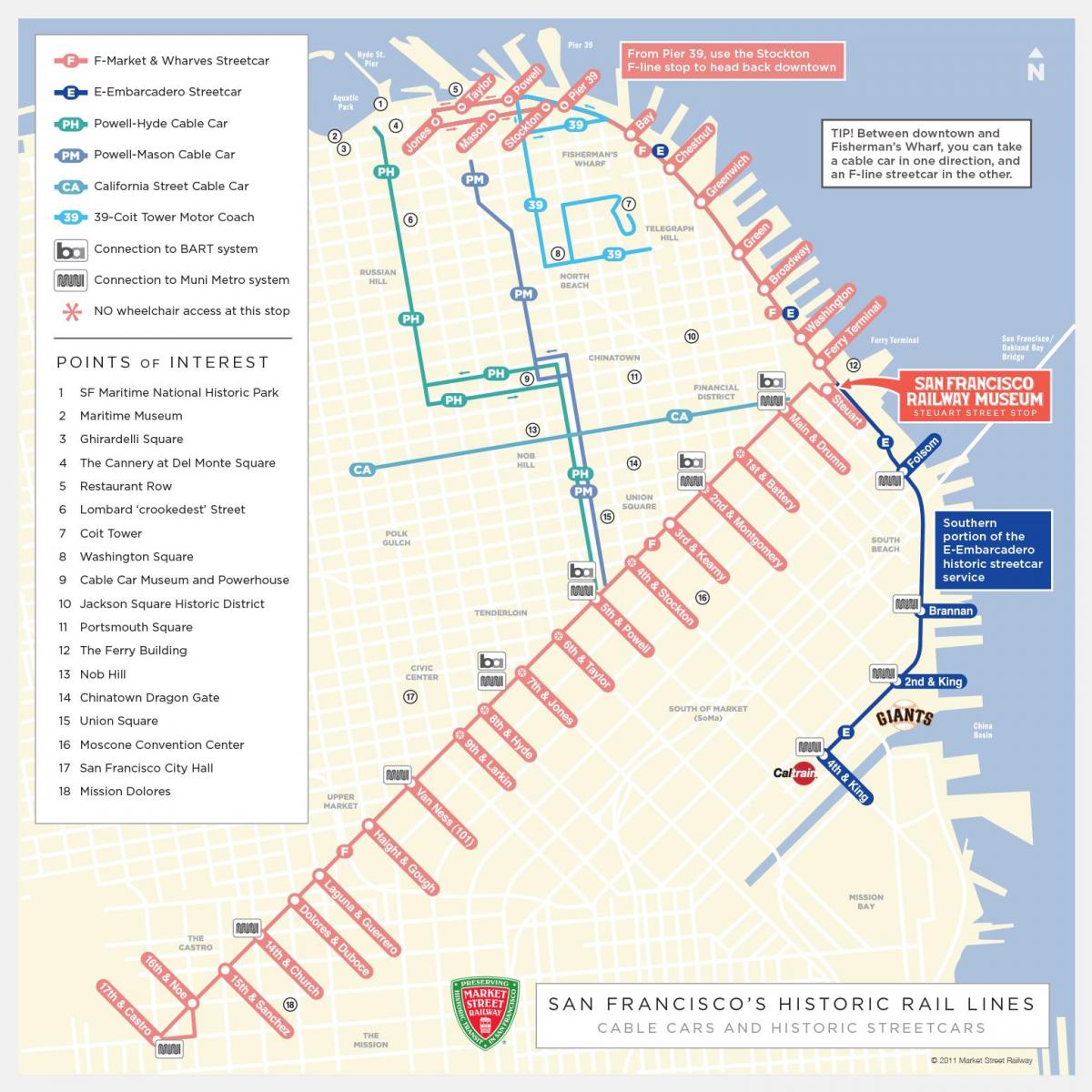San Francisco xe cáp lịch bản đồ