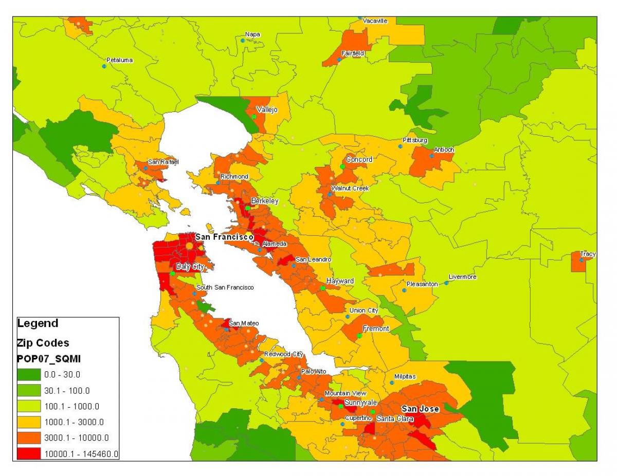 Bản đồ của San Francisco dân