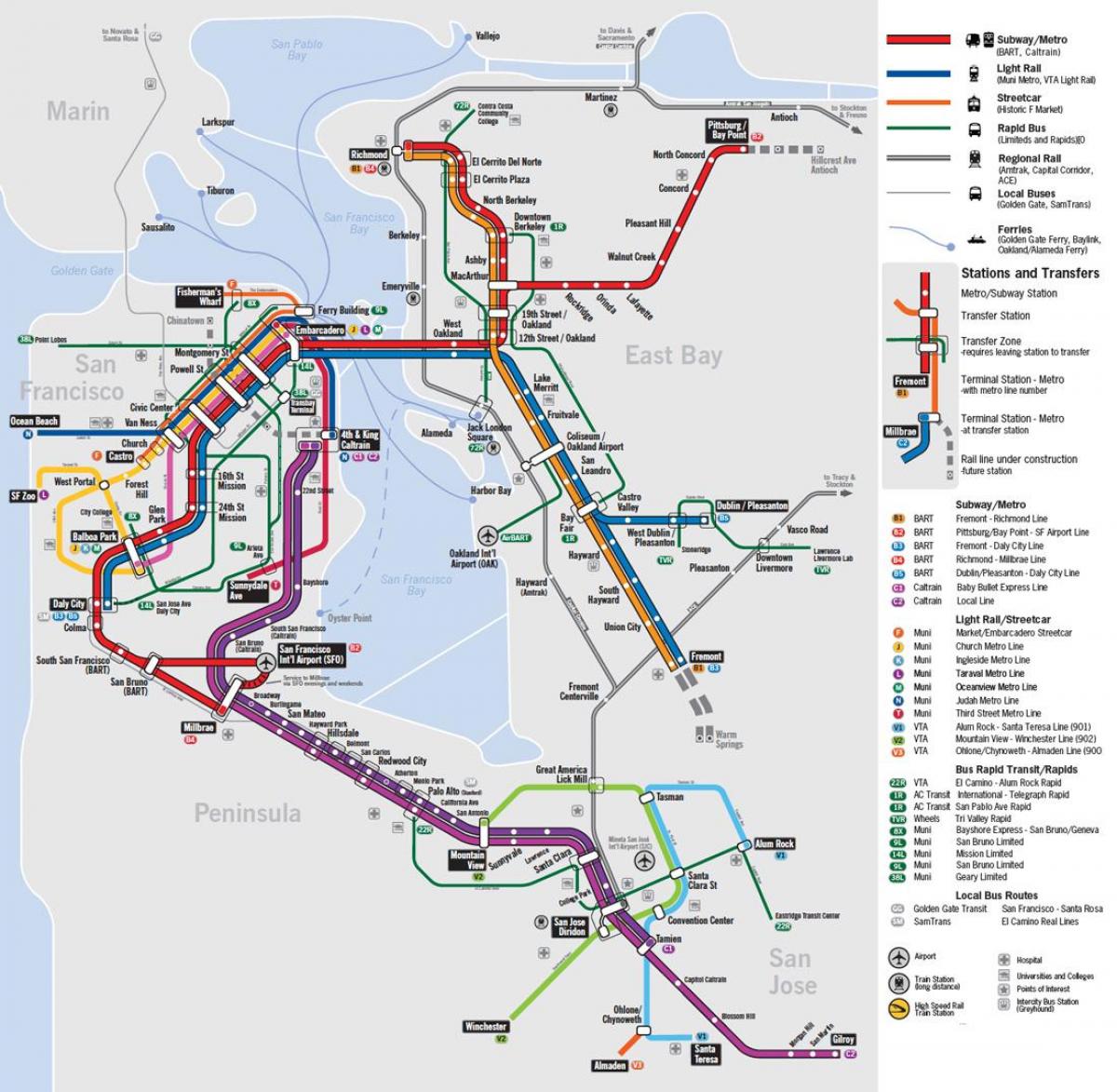 bản đồ giao thông công cộng San Francisco