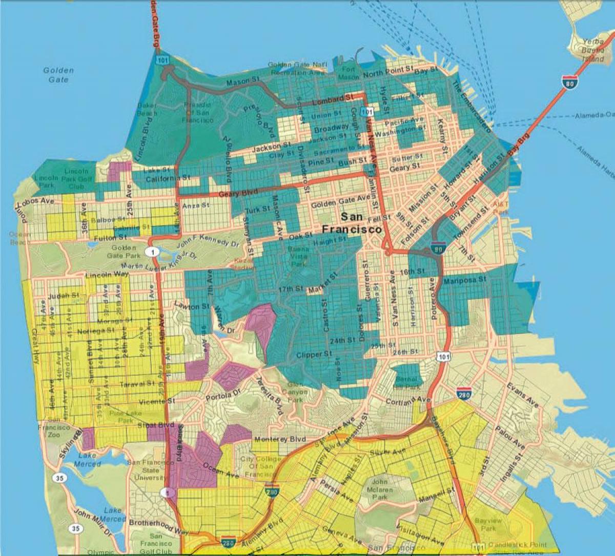 Bản đồ của San Francisco gis