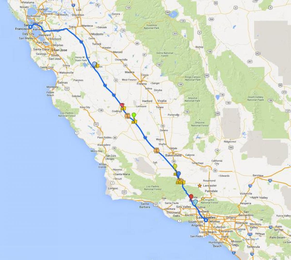 Bản đồ của San Francisco lái xe tour