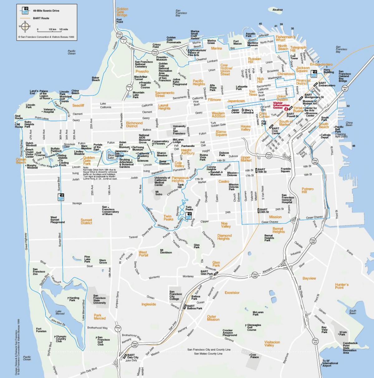 Bản đồ của San Francisco mốc
