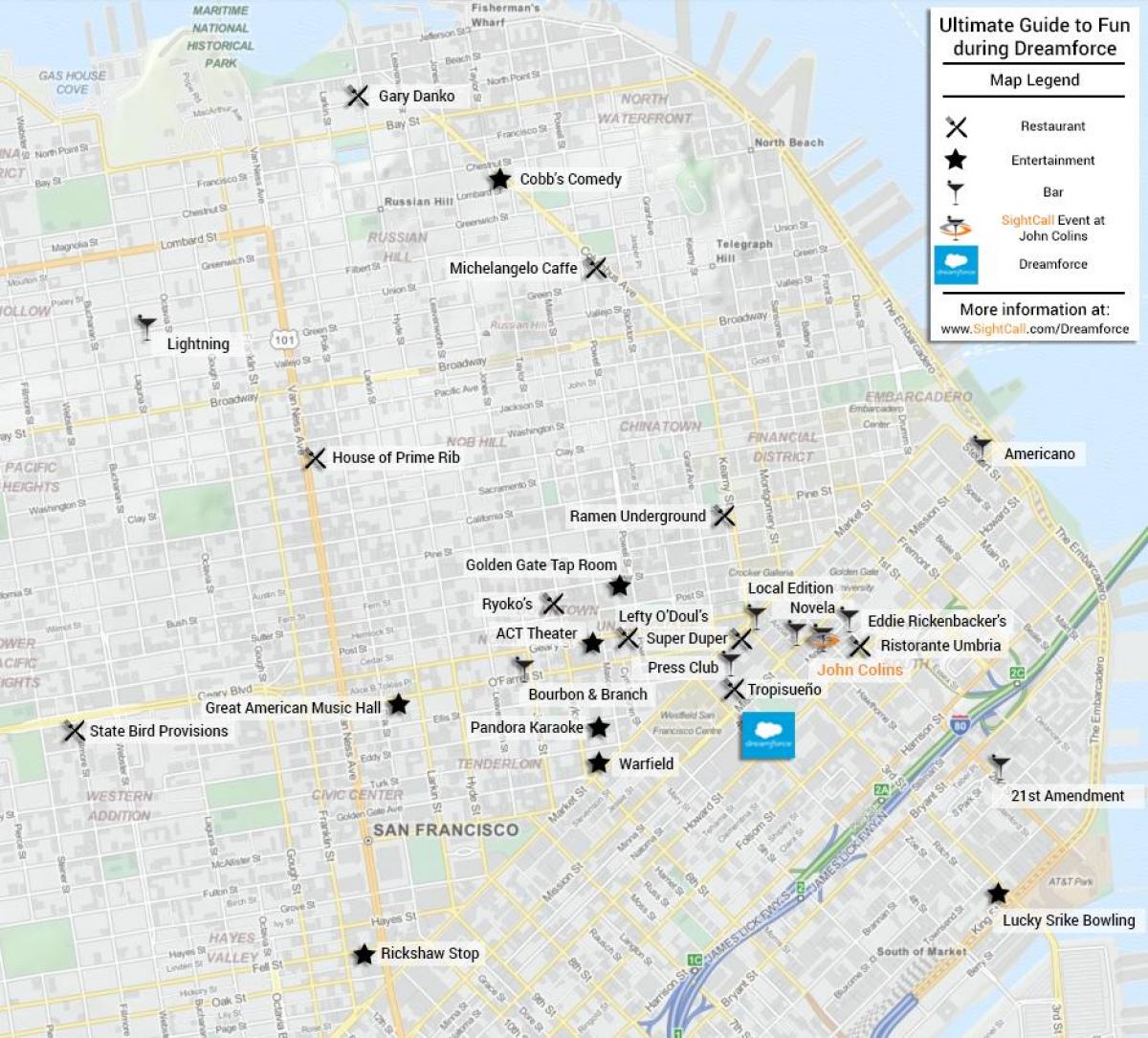 Bản đồ của San Francisco nhà hàng