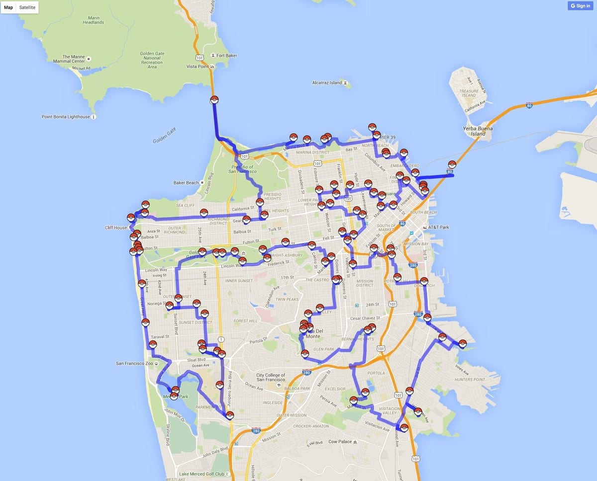 Bản đồ của San Francisco pokemon