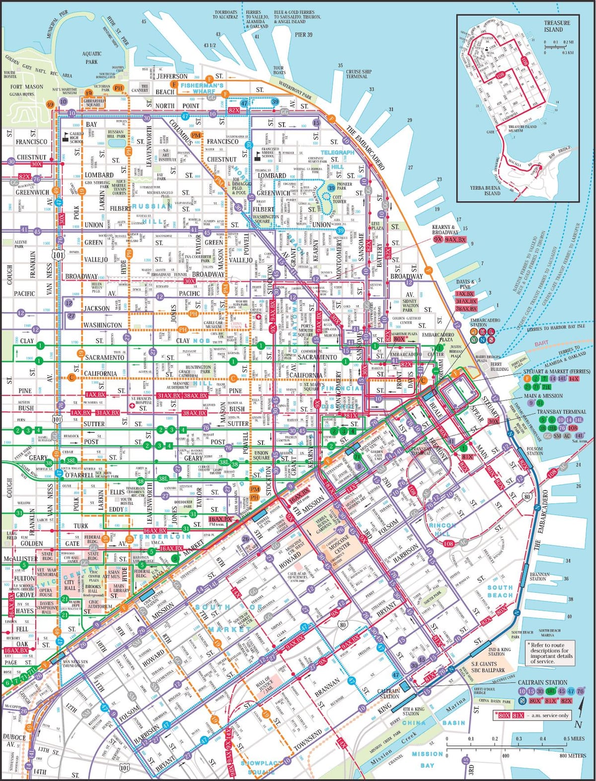 San Francisco giao thông công cộng bản đồ