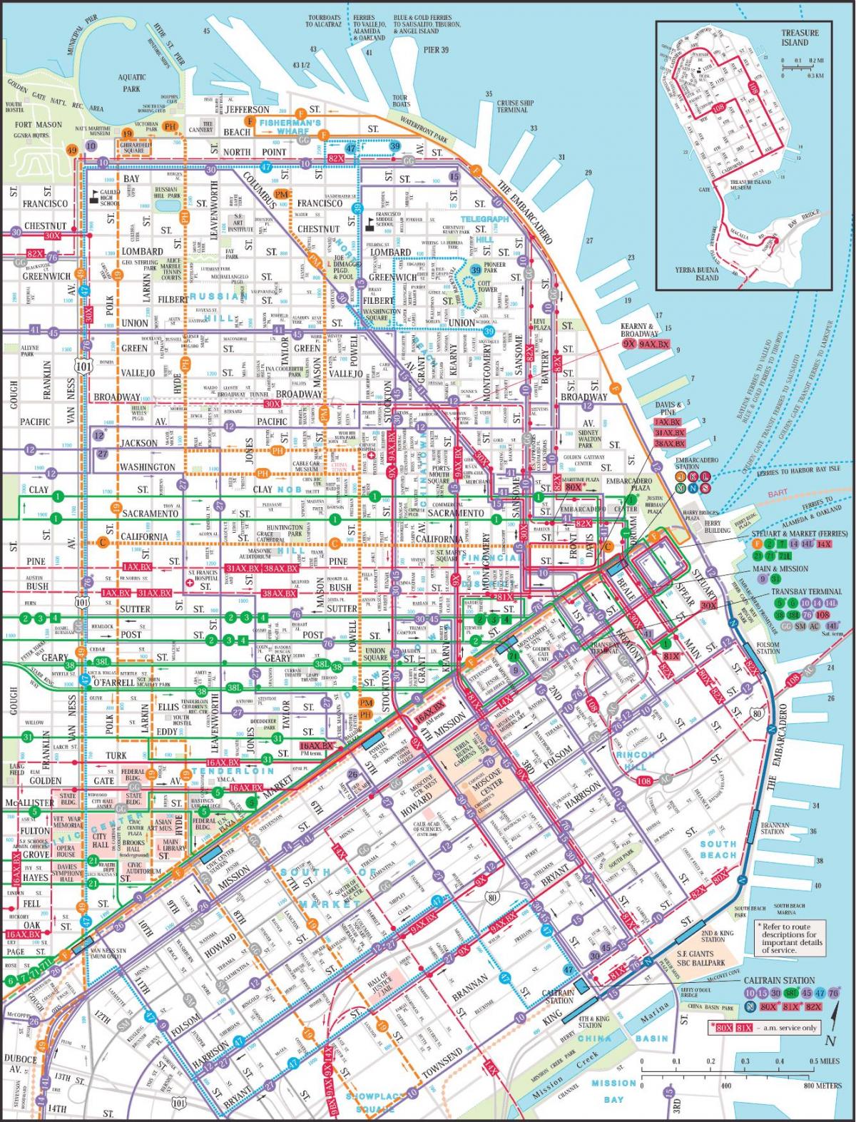 San Francisco giao thông công cộng bản đồ